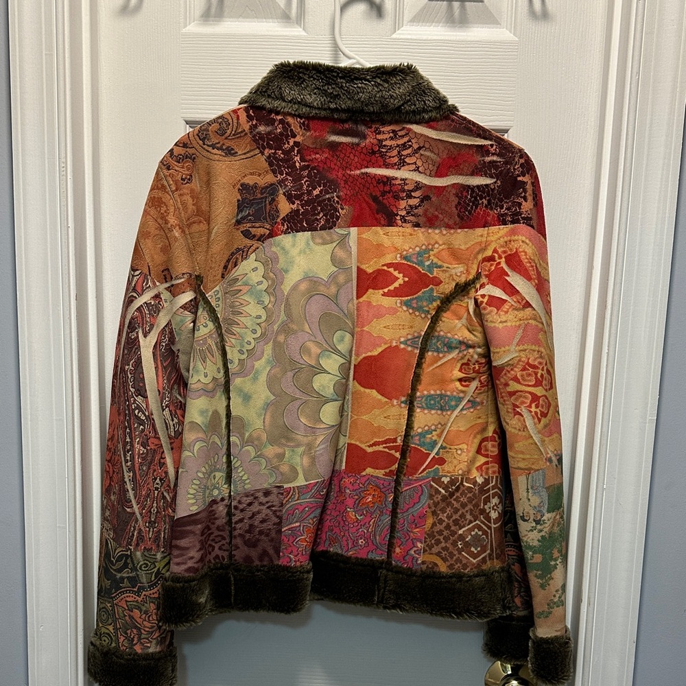 Alberto Makali Multicolor Patchwork Teddy Jacket - image 3